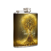 Verzierter Goldbaum von Lif antike rustikale Flasc Flachmann (Rechts)