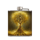 Verzierter Goldbaum von Lif antike rustikale Flasc Flachmann (Rückseite)