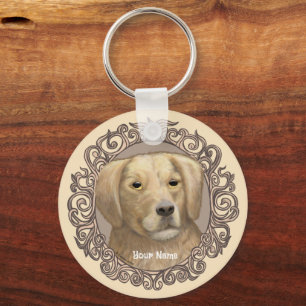 Verzierter Golden Retriever-kundenspezifischer Sch Schlüsselanhänger