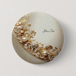 Verzierter goldener Schwung-Button Button