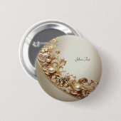 Verzierter goldener Schwung-Button Button (Vorne & Hinten)