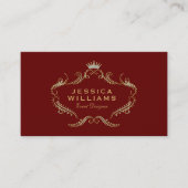 Verzierter Goldrahmen, dunkelrot und weiß Visitenkarte (Vorderseite)