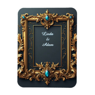 Verzierter Goldrahmen mit aufwändigen Details Magnet