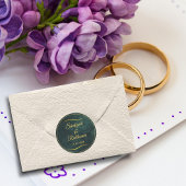 Verzierter Goldrahmen und Smaragdgrüne Hochzeit Runder Aufkleber