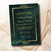 Verzierter Goldrahmen und Smaragdgrüne muslimische Einladung