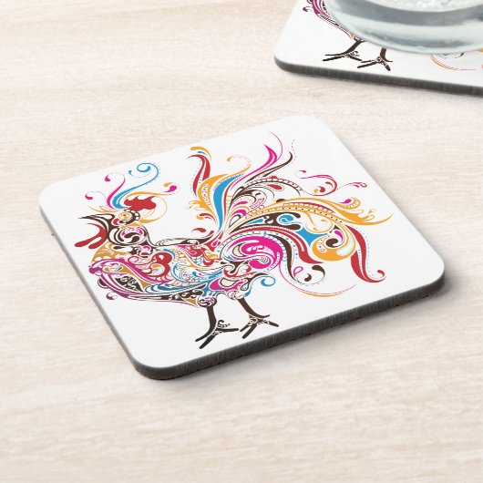 Verzierter Hahn Getränkeuntersetzer (Linke Seite)