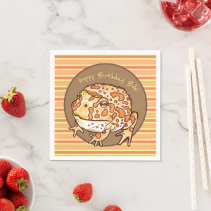 Verzierter Horned Frog Hoppy Geburtstag Personalis Serviette