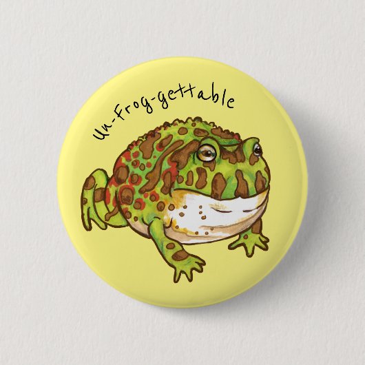 Verzierter Hornfrosch, nicht gefroren Button (Vorderseite)