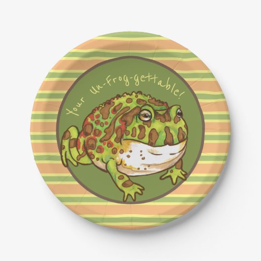 Verzierter Hornfrosch, nicht gefroren Pappteller (Vorderseite)