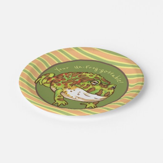 Verzierter Hornfrosch, nicht gefroren Pappteller (Schrägansicht)
