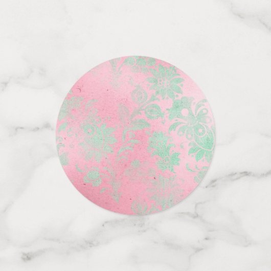 Verzierter Hummingbird Minze Green Pink Gold Viele Konfetti (Klein Vorderseite)