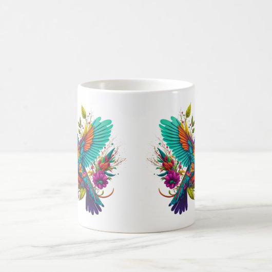 Verzierter Hummingvogel Kaffeetasse (Mittel)