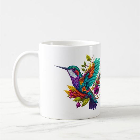 Verzierter Hummingvogel Kaffeetasse (Links)