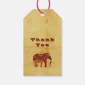 Verzierter indischer Elefant Rustikal Geschenkanhänger (Rückseite)
