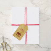 Verzierter indischer Elefant Rustikal Geschenkanhänger (Mit Garn)