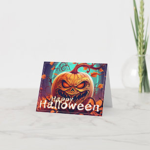 Verzierter Jack-o-Lantern verdrehter Zweig Hallowe Karte