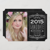 Verzierter Kopfbrett | Abschluss Einladung (Vorne/Hinten)