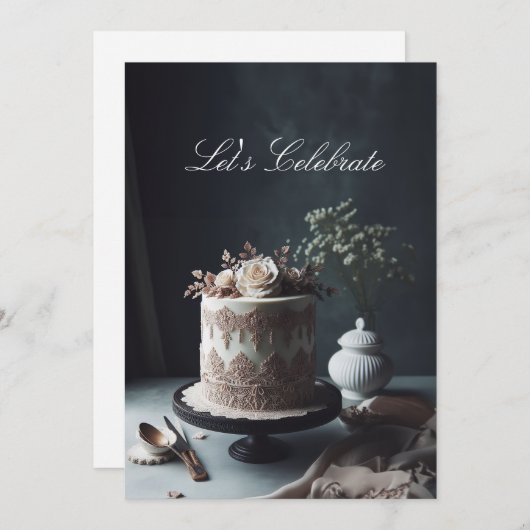 VERZIERTER LACE SIEHT JAHRESKAK AUS EINLADUNG (Vorne/Hinten)