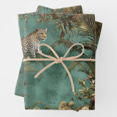 Verzierter Leopard Foliage Lebende Blume Geschenkpapier Set (Beispiel)
