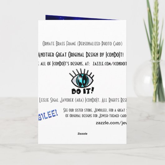 Verzierter Messingrahmen (personalisierte Karte (Rückseite)