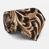 Verzierter Metallbarsch, floraler Damast Krawatte (Gerollt)
