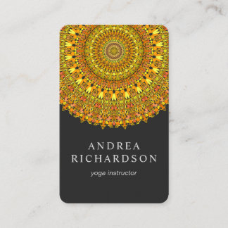 Verzierter Mit Blumenmandala in den orange und Visitenkarte