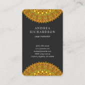 Verzierter Mit Blumenmandala in den orange und Visitenkarte (Rückseite)