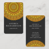 Verzierter Mit Blumenmandala in den orange und Visitenkarte (Vorne/Hinten)