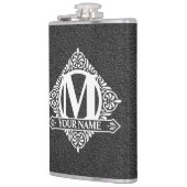Verzierter monogramm-Designkolben Flachmann (Links)