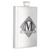 Verzierter monogramm-Designkolben Flachmann (Rechts)