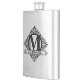 Verzierter monogramm-Designkolben Flachmann (Links)