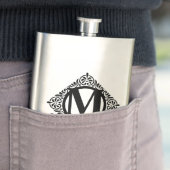 Verzierter monogramm-Designkolben Flachmann (Beispiel)