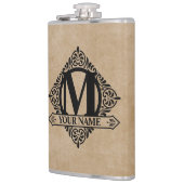 Verzierter monogramm-Designkolben Flachmann (Links)