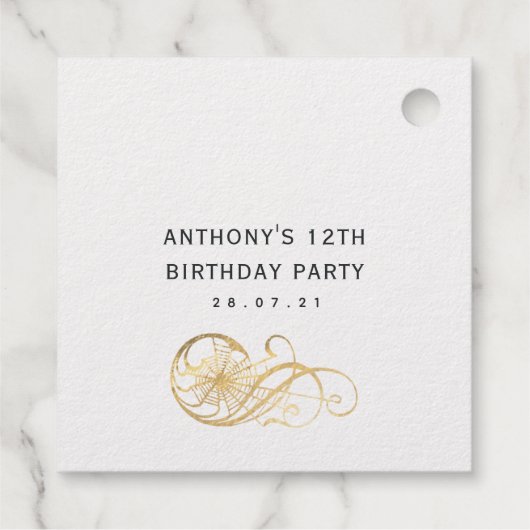 Verzierter Monogramm-Rahmen Geschenkanhänger (Rückseite)