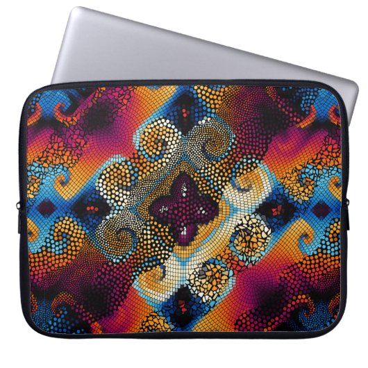 Verzierter nahtloser Texturhintergrund. Diagonale Laptopschutzhülle (Vorderseite)