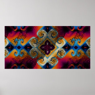 Verzierter nahtloser Texturhintergrund. Diagonale Poster