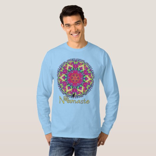 Verzierter Namaste Kaleidoskop-T - Shirt (Vorne ganz)