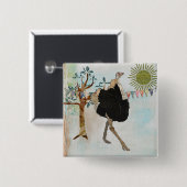 Verzierter Ostrich-Sonnenschein-Knopf Button (Vorne & Hinten)