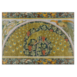 Verzierter Pfau-Weinranken-Kunst im Stil von Willi Schneidebrett