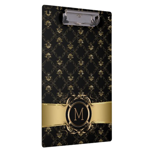 Verzierter Rahmen aus schwarzem und goldfarbenem D Klemmbrett (Rechts)
