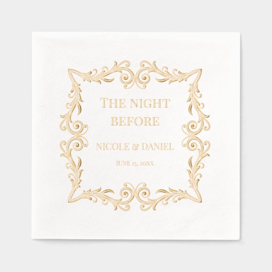 Verzierter Rahmen | Die Nacht vor der Hochzeit Servietten Mit Folie (Vorderseite)