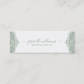 Verzierter Rahmen in grün auf weißem Hintergrund Mini Visitenkarte (Vorderseite)