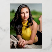 Verzierter Rahmen Spanische Quinceanera Rose Gold Folieneinladung (Rückseite)