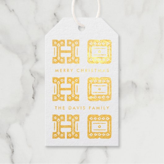 Verzierter Rahmen verbergen Weihnachtsgeschenk-Tag Geschenkanhänger (Vorderseite)