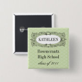 Verzierter Rahmen-weises Grün-Abschluss Button (Vorne & Hinten)