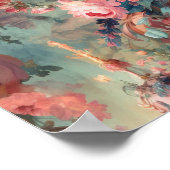Verzierter Rokoko Zeitraum Florals Poster (Ecke)