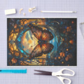 Verzierter Schmetterling im Buntglasstil Seidenpapier (Handwerk)