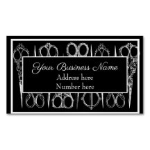 Verzierter Schwarz-Weiß-Vintage Schere Stylist