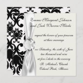 verzierter Schwarz-weißer Staudamm Einladung (Vorne/Hinten)