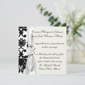 verzierter Schwarz-weißer Staudamm Einladung (Stehend Vorderseite)